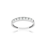 Bague demi tour or 375 blanc zirconias blancs - vue 1