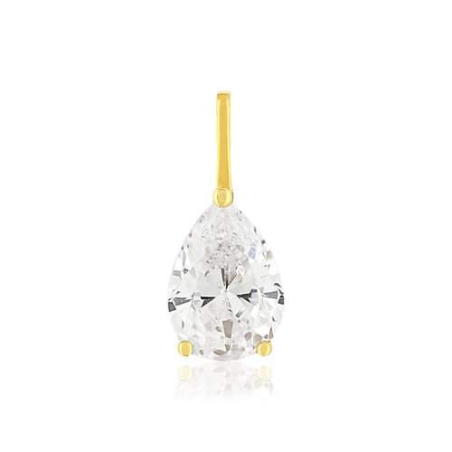Pendentif or 375 jaune zirconia