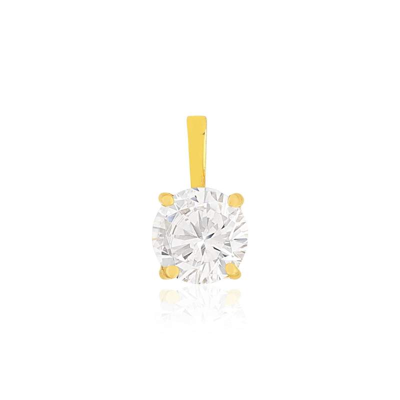 Pendentif or 375 jaune zirconia - vue 1