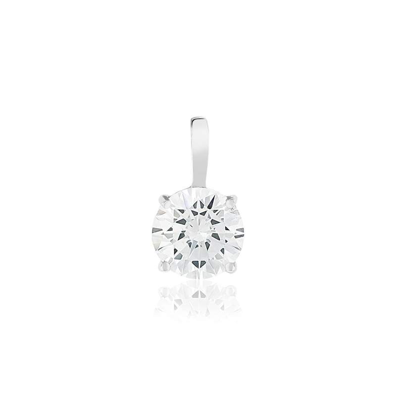 Pendentif or 375 blanc zirconias blancs - vue 1