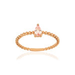 Bague or rose 375 grenat couleur ambrée - vue 1