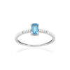 375 white gold ring with treated topaz and diamonds - view V1