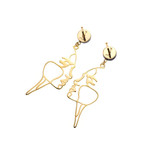 Boucles d'oreilles or jaune 375 nacres motif visage - vue 2