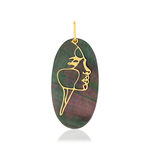 Pendentif or jaune 375 nacre motif visage - vue 1