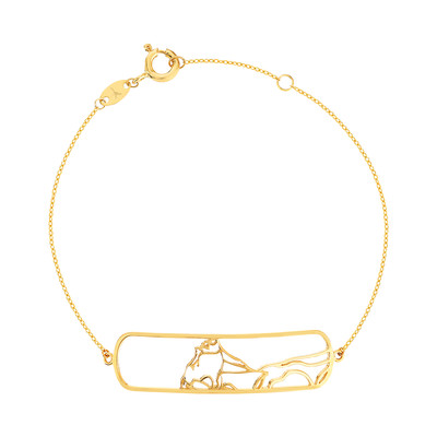 Bracelet or jaune 375 18 cm motif silhouette