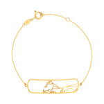 Bracelet or jaune 375 18 cm motif silhouette - vue 3