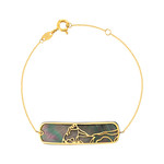 Bracelet or jaune 375 nacre 18 cm motif silhouette - vue 3