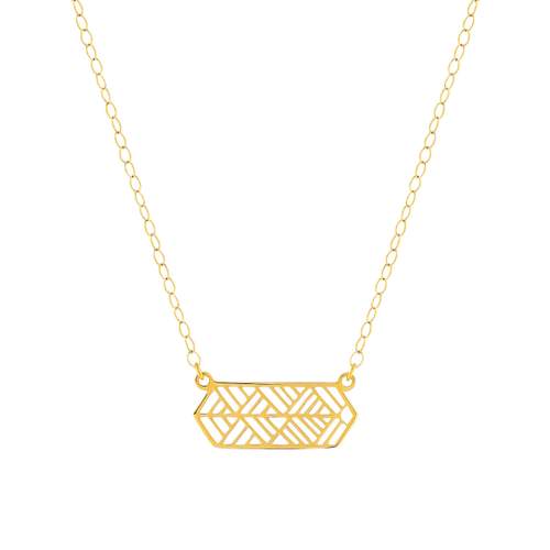 Necklace yellow gold 750 45 ar 42 geometric pattern