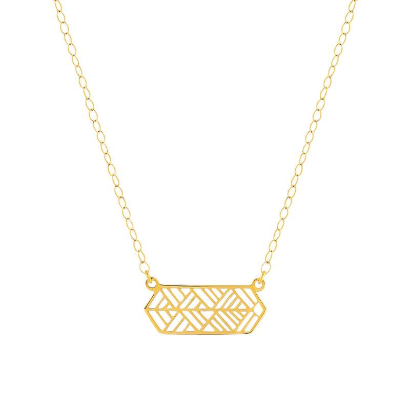 Collier or jaune 750 45 ar 42 motif géométrique - vue 1