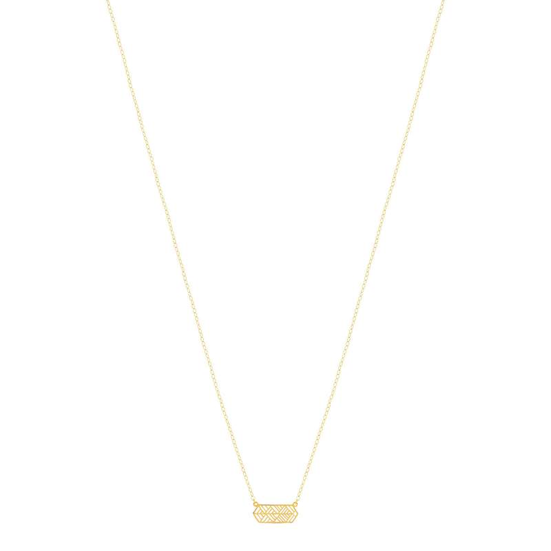 Collier or jaune 750 45 ar 42 motif géométrique - vue 2