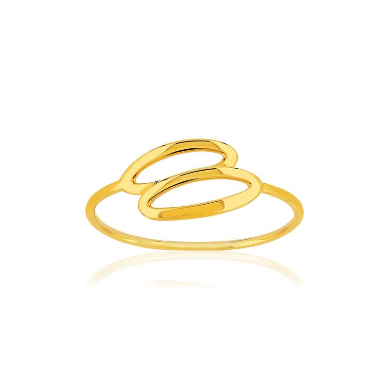 Bague or jaune 750 motif ovale - vue 1
