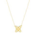 Collier or jaune 750 45 ar 42 motif fleur - vue 1