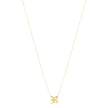 Collier or jaune 750 45 ar 42 motif fleur