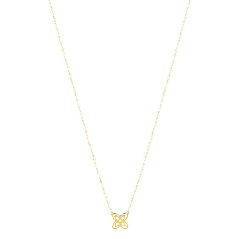Collier or jaune 750 45 ar 42 motif fleur - vue 2