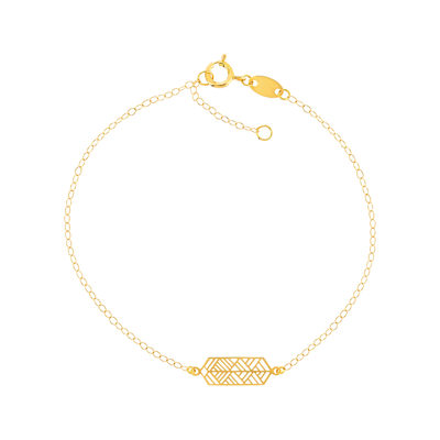 Bracelet or jaune 750 motif géométrique 18 cm - vue 1