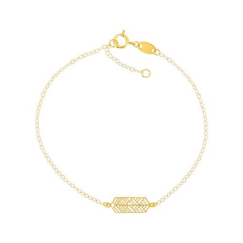 Bracelet yellow gold 750 geometric pattern 18 cm