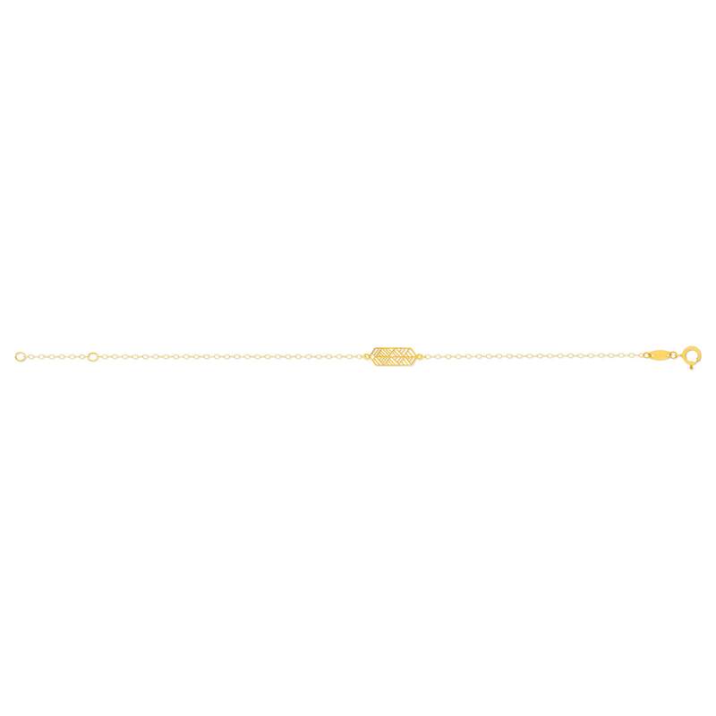 Bracelet or jaune 750 motif géométrique 18 cm - vue 2