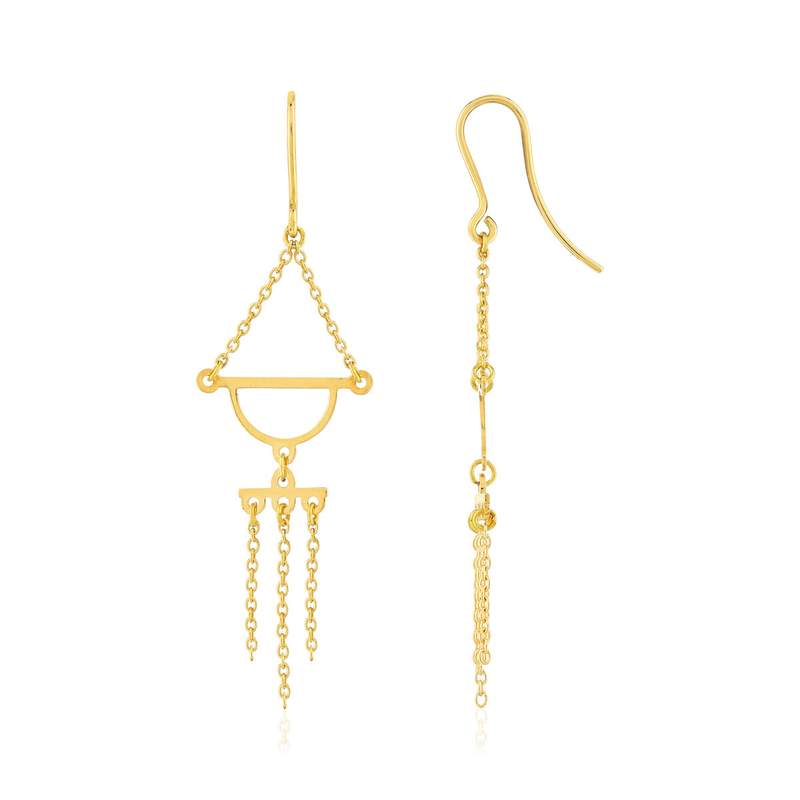 Boucles d'oreilles or jaune 750 - vue 1