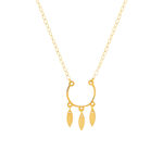 Collier or jaune 750 45 cm motif demi-cercle avec pampilles feuilles - vue 1