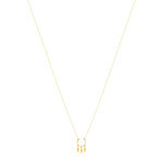 Collier or jaune 750 45 cm motif demi-cercle avec pampilles feuilles - vue 2