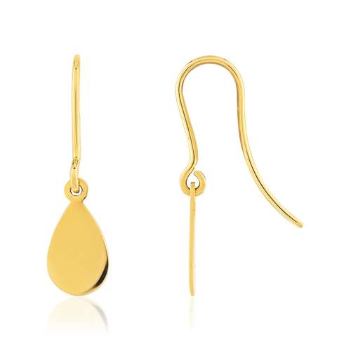 Boucles d'oreilles or jaune 750 forme de goutte