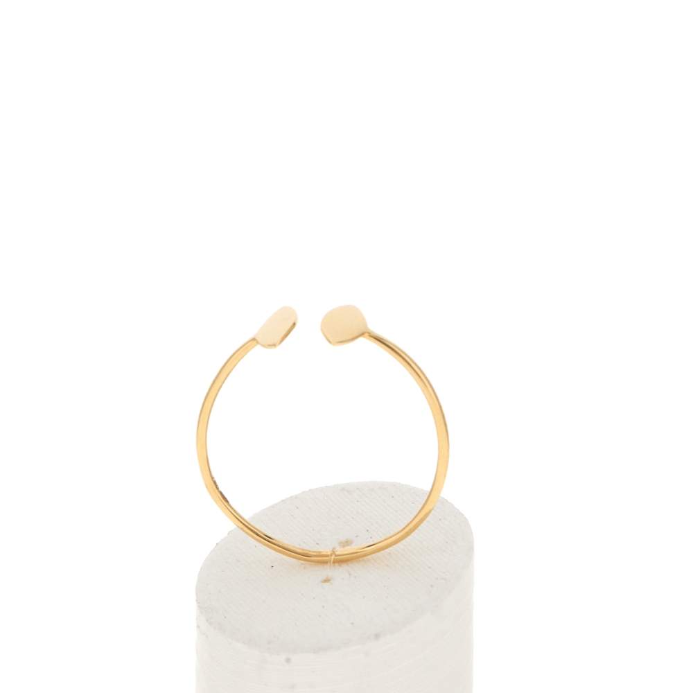 Bague or jaune 750 motif feuille - vue 2