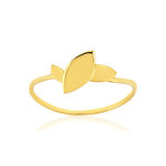 Bague or jaune 750 motif feuille - vue 1