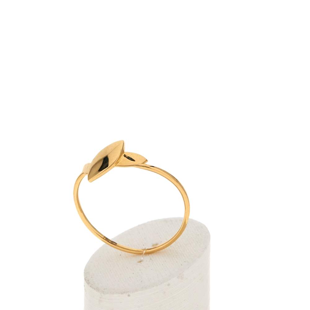Bague or jaune 750 motif feuille - vue 3