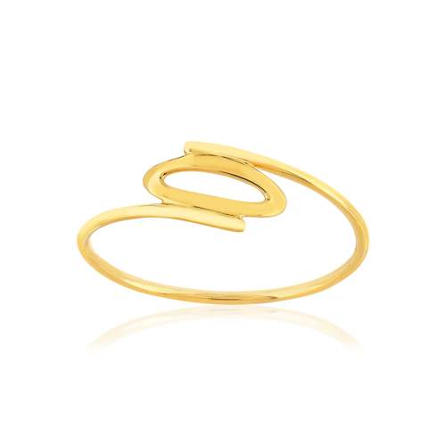 Bague or jaune 750 motif ovale
