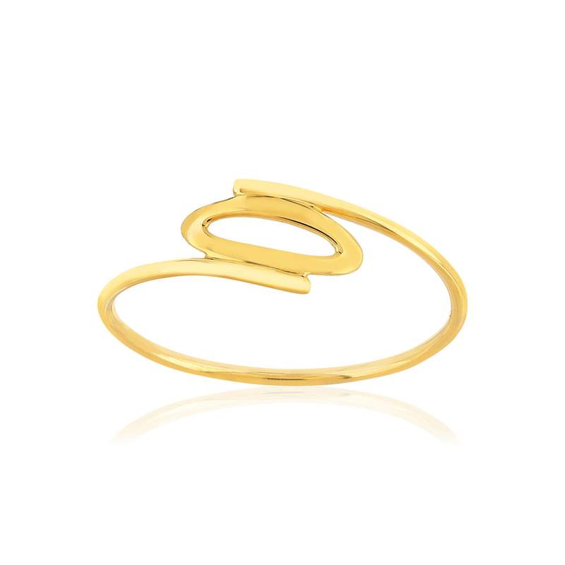 Bague or jaune 750 motif ovale - vue 1
