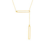 Collier or jaune 750 45 cm motif rectangle - vue 1
