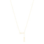 Collier or jaune 750 45 cm motif rectangle - vue 2