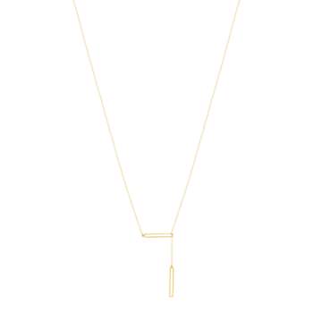 Ketting in geelgoud 750 45 cm met rechthoekig motief