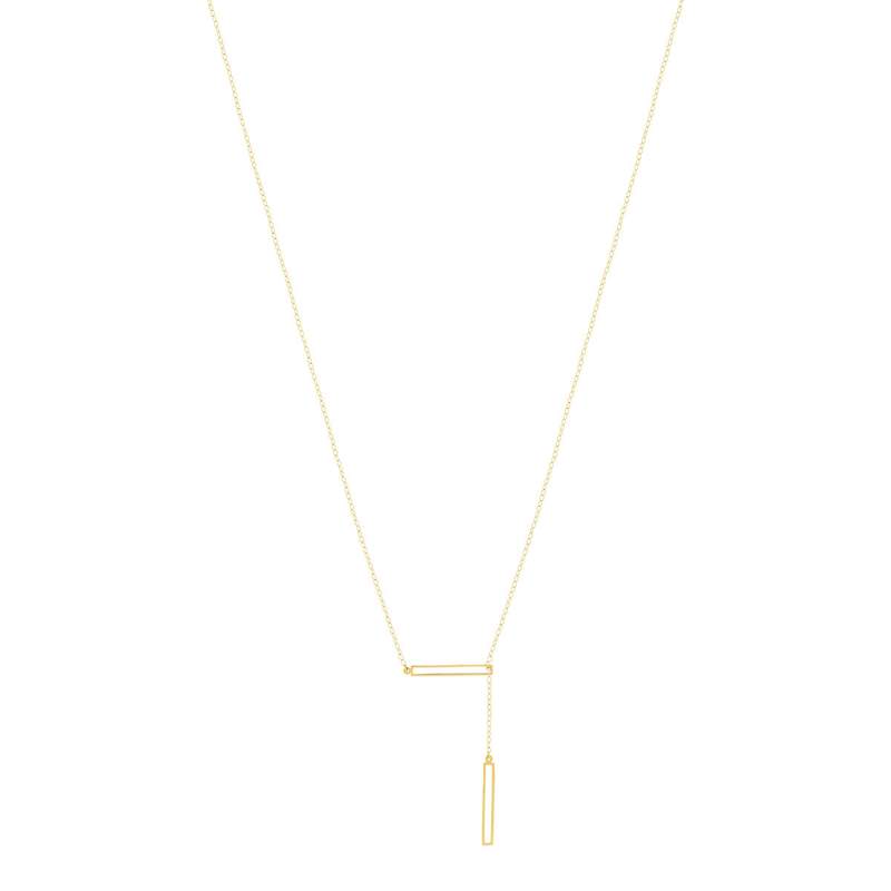 Collier or jaune 750 45 cm motif rectangle - vue 2