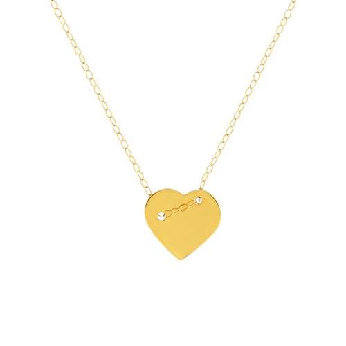 Collier or jaune 750 45 cm motif coeur