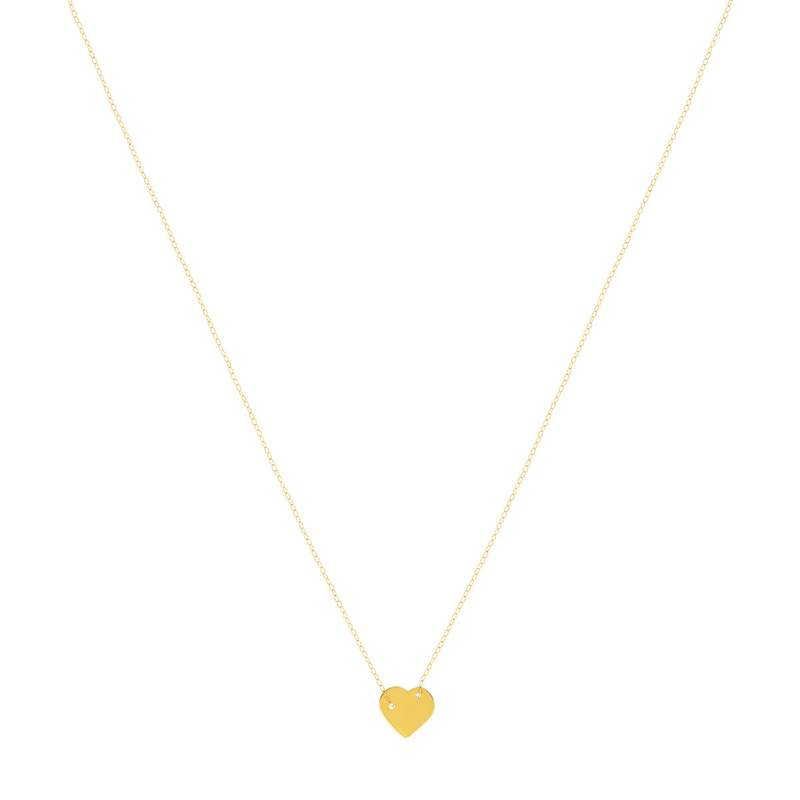 Collier or jaune 750 45 cm motif coeur - vue A