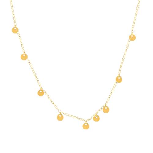 Necklace yellow gold 750 45 cm disc pendants
