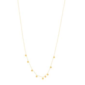 Collier or jaune 750 45 cm pampilles disques