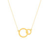 Collier or jaune 750 45 cm motif 2 anneaux entrelacés - vue V1