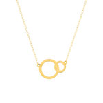 Collier or jaune 750 45 cm motif 2 anneaux entrelacés - vue 1