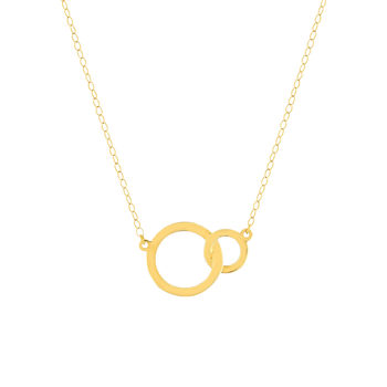 Collier or jaune 750 45 cm motif 2 anneaux entrelacés