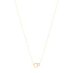 Collier or jaune 750 45 cm motif 2 anneaux entrelacés - vue 2