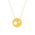 Collier or jaune 750 45 cm motif disque - vue 1