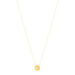 Collier or jaune 750 45 cm motif disque - vue 2