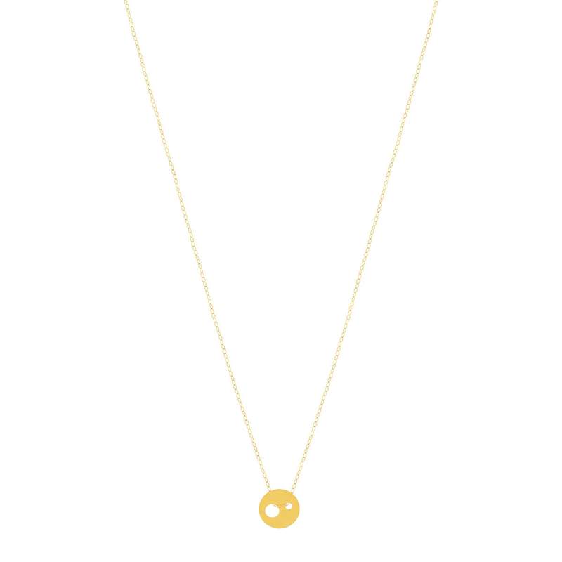 Collier or jaune 750 45 cm motif disque - vue 2