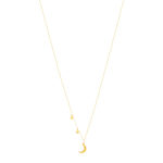Collier or jaune 750 45 cm motif 2 étoiles et 1 lune - vue 2