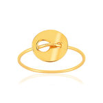 Bague or jaune 750 motif disque - vue 1