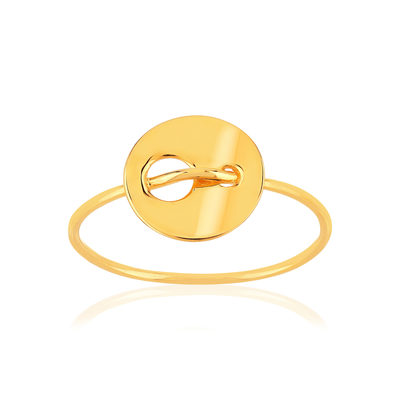 Bague or jaune 750 motif disque - vue 1