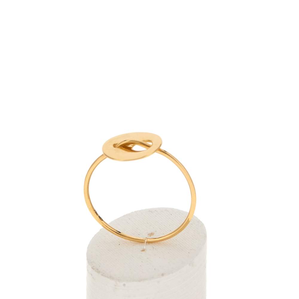 Bague or jaune 750 motif disque - vue 2