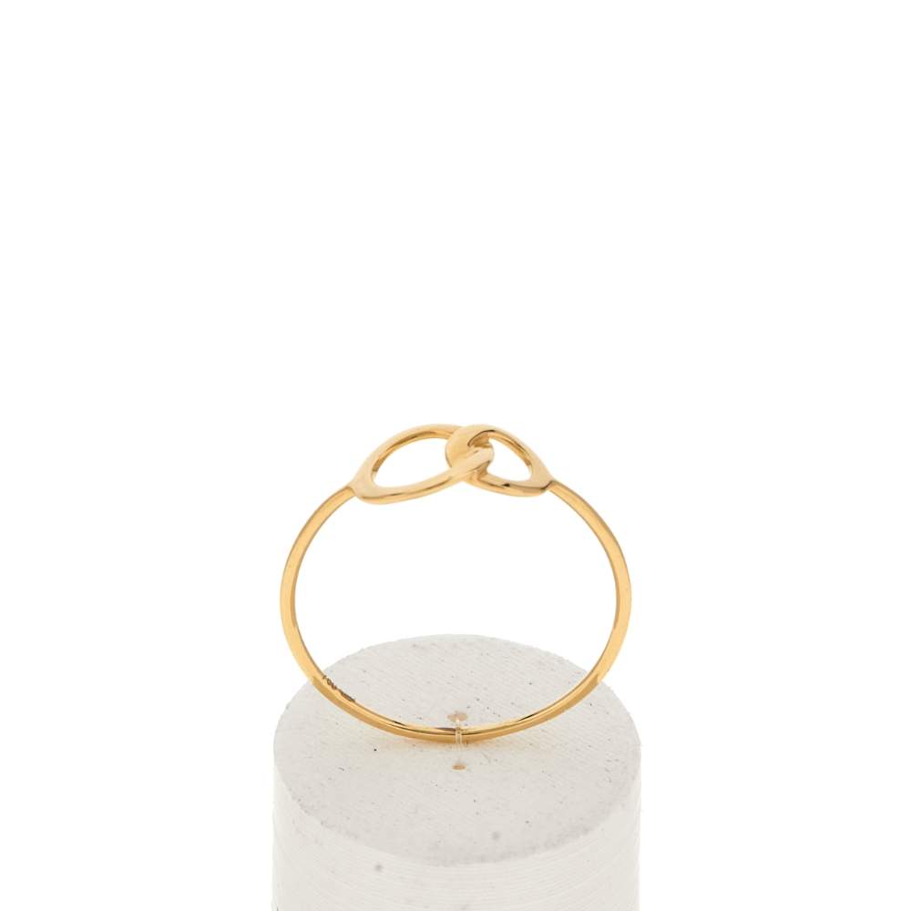 Bague or jaune 750 motif 2 anneaux entrelacés - vue 1